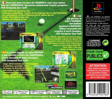 PGA European Tour Golf (EU) box cover back